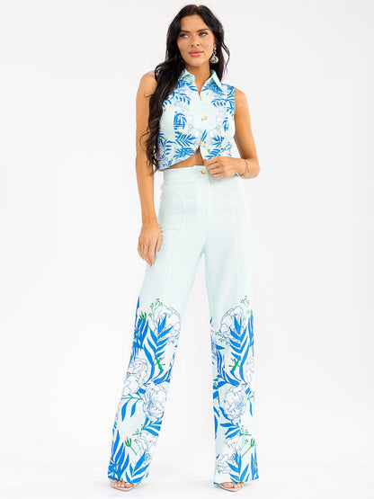 FLORAL PRINT 2PC. PANTS SET