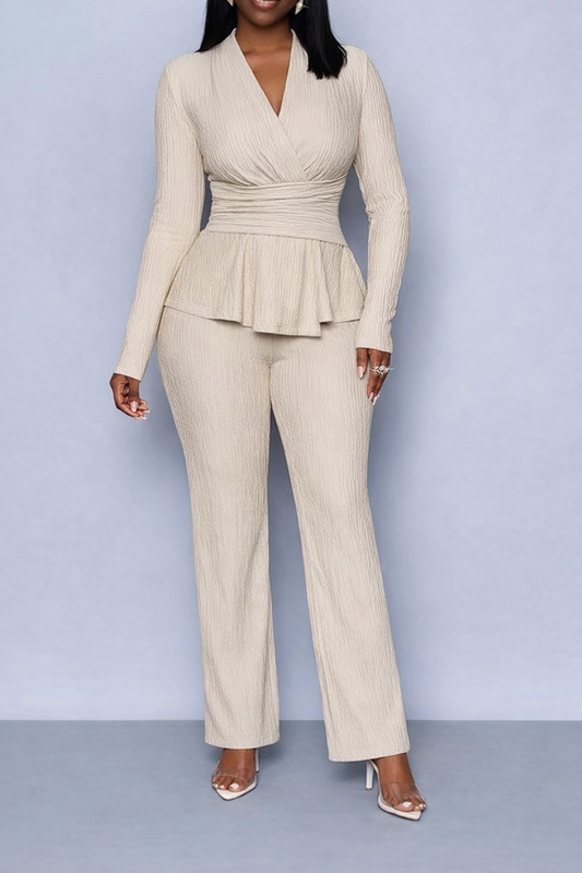 Beige Two Piece Set