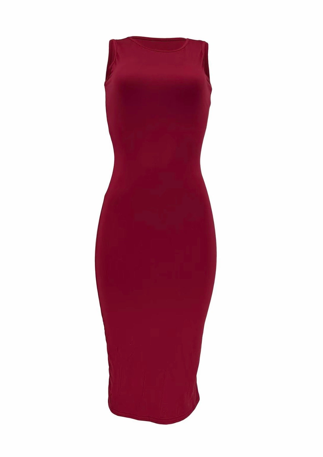 Burgundy Plain Dress