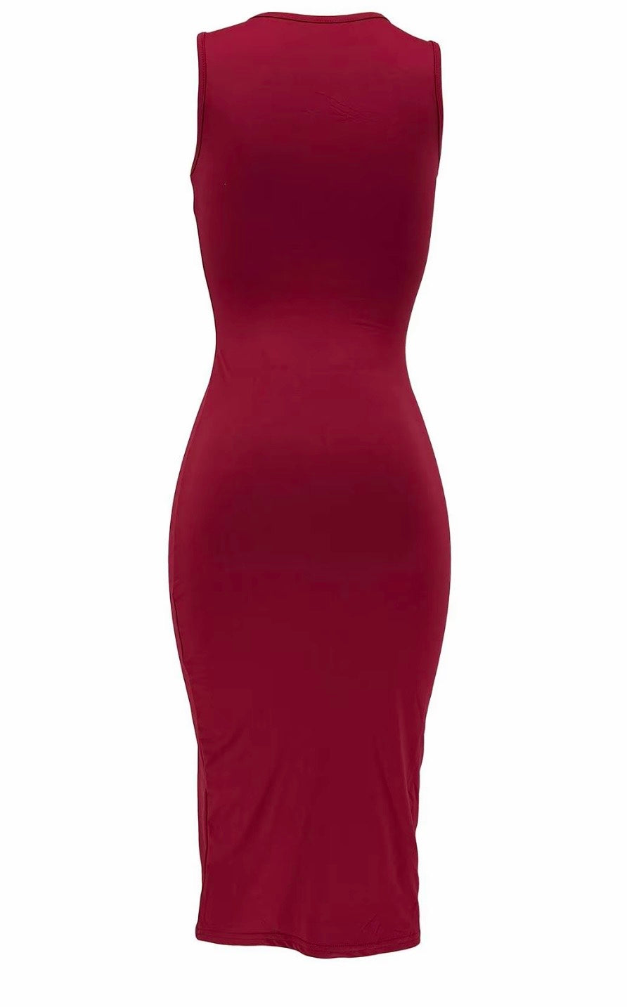 Burgundy Plain Dress